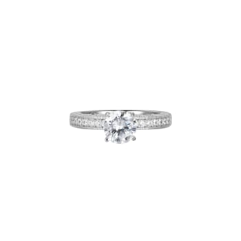 White Cubic Zirconia Platineve Ring With Band 3.63ctw