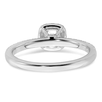 Rhodium Over 14K White Gold Eternal Promise Lab Grown Diamond Halo Ring