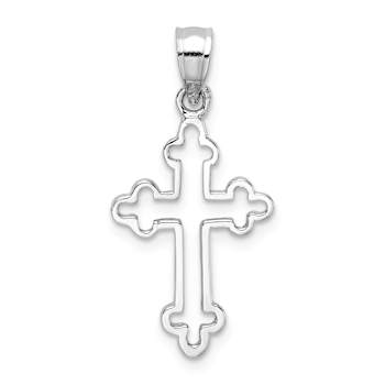 Rhodium Over 14k White Gold Polished Reversible Cross Pendant