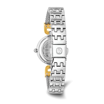 Charles Hubert Two-tone Stainless Steel Wire Bangle Silver Dial Watch