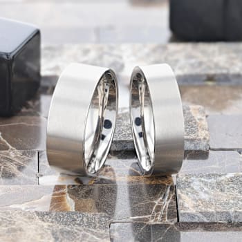 SOLAR Flat Profile Brushed Finish Men’s Titanium Wedding Band 8mm