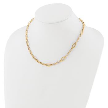 14K Yellow Gold Polished Fancy Cable Link Necklace