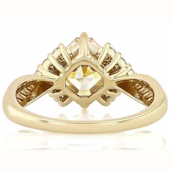 Diamond Simulant And Lab-Grown Diamond Ring In 18K Gold Over Sterling
Silver 3.55ctw