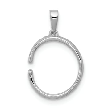 Rhodium Over 14K White Gold Diamond Letter C Initial Pendant