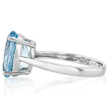 Sky Blue Topaz Solitaire Ring In Sterling Silver