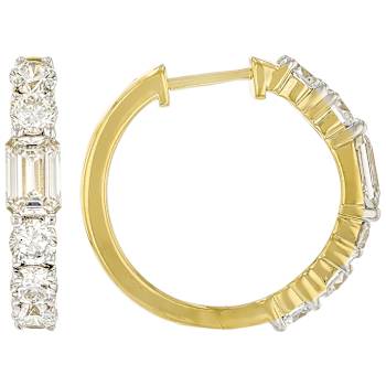 Lab-Grown Diamond Round And Emerald-Cut Ring 2.75ctw In 14K Gold Over
Sterling Silver