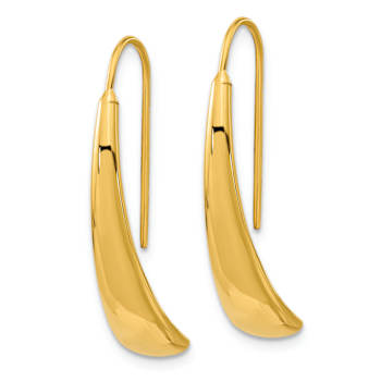 14k Yellow Gold Polished Fancy Dangle Earrings