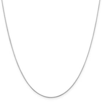 Rhodium Over 14k White Gold 0.6mm Solid Octagonal Snake 20 Inch Chain