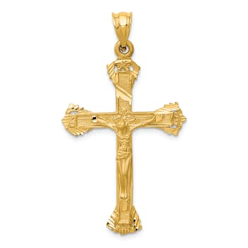 14K Yellow Gold Crucifix Charm