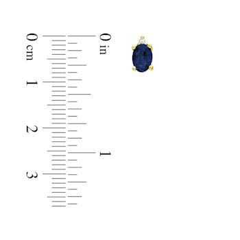 0.82ctw Oval Sapphire and Diamond Earring in 14k Yellow Gold