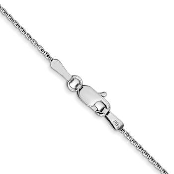 Rhodium Over 14k White Gold 1mm Solid Round Parisian Wheat 16 Inch Chain