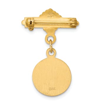 14k Yellow Gold Satin Saint Lucy Medal Pin