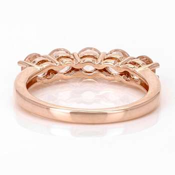 Morganite Band Ring In 18K Rose Gold Over Sterling Silver 0.94ctw