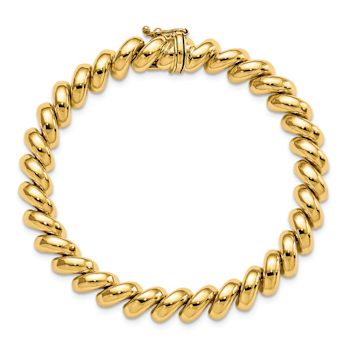 10k Yellow Gold 8mm San Marco Link 7 Inch Bracelet