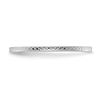 14K White Gold 1.2mm Criss-Cross Pattern Stackable Expressions Band