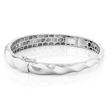 Twisted Graduated Bangle In Sterling Silver