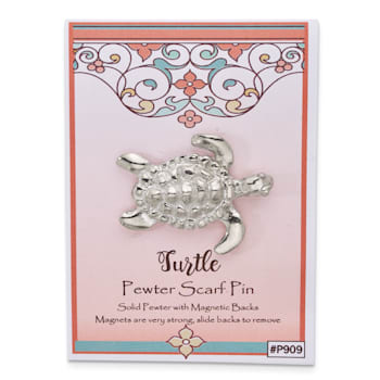 Pewter Turtle Magnetic Scarf Pin Brooch