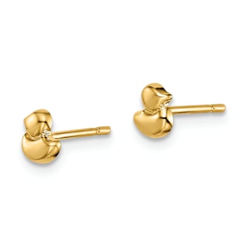 14K Yellow Gold Duck Post Earrings