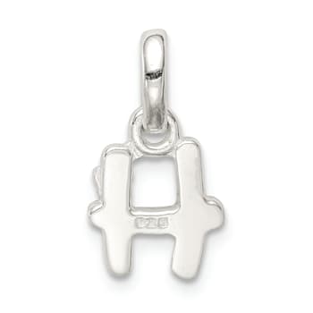 Sterling Silver Letter H with Enamel Pendant