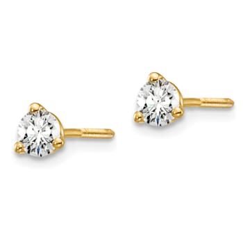 14K Yellow Gold Lab Grown Diamond 1/3ctw VS/SI GH Screw Back 3-Prong Earrings
