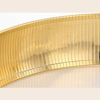 Greek Key Omega Link Bracelet In Gold Over Bronze