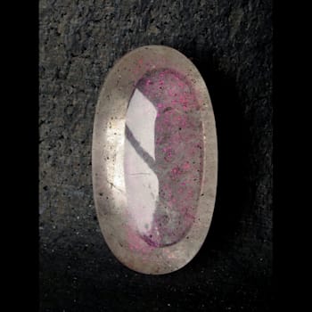 "Pink Fire" Covellite Included Quartz 34x18mm Oval Cabochon 45.63ct