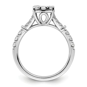 Rhodium Over 14K White Gold Lab Grown Diamond VS/SI GH, Cluster Ring 0.988ctw
