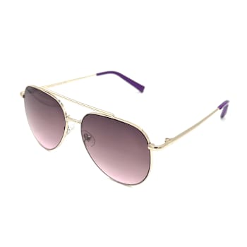 Kendall + Kylie Gold Frame/Rose Lenses Aviator Sunglasses