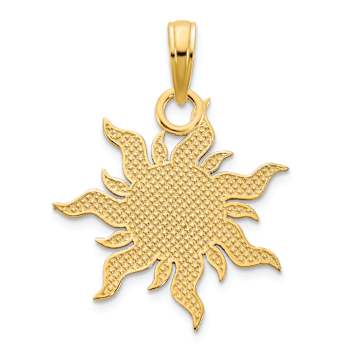 14k Yellow Gold Epoxy I Love My Sunshine Sun Pendant