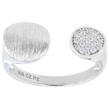 Contemporary CZ Bypass Ring In Sterling Silver