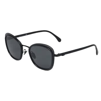 Chanel Black Cat Eye Frame / Smoke Lenses Sunglasses