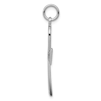 Rhodium Over 14k White Gold Textured Ankh Cross Pendant