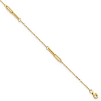 14K Yellow Gold Polished with .5-inch Extension Anklet