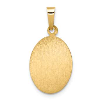 14k Yellow Gold Polished and Satin Saint Anthony Medal Pendant