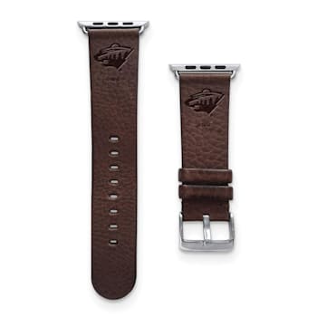 Gametime NHL Minnesota Wild Brown Leather Apple Watch Band (38/40mm
M/L). Watch not included.