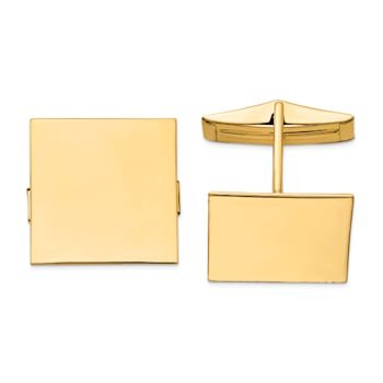 14K Yellow Gold Men's Square Cuff Links