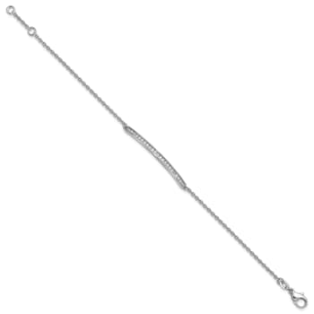14K Yellow Gold with White Rhodium Diamond Bar 7.5-inch Bracelet