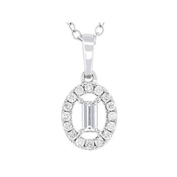 Diamond Dangle Pendant Necklace In White Gold