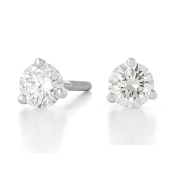 Certified White Lab-Grown Diamond H-I SI 14k White Gold Martini Stud
Earrings 0.75ctw