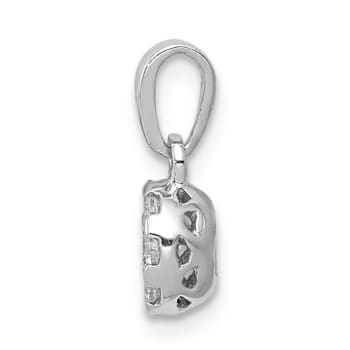 Rhodium Over 10k White Gold 0.26 ctw Diamond Circle Cluster Pendant