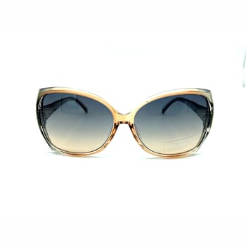 OSCAR by Oscar de la Renta Brown Oversize Cat Eye Frame / Gray Lenses Sunglasses
