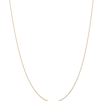 14k Yellow Gold 0.5mm Solid Cable 24 Inch Chain