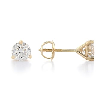 Certified White Lab-Grown Diamond H-I SI 14k Yellow Gold Martini Stud
Earrings 1.50ctw
