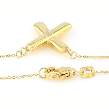 Bold X Design Gold Chain Necklace In 10K Gold