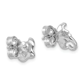 Rhodium Over Sterling Silver Polished Cownose Stingray Post Earrings