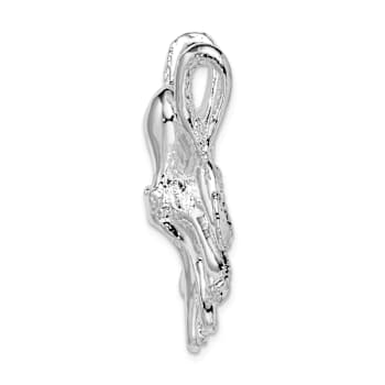 Rhodium Over Sterling Silver Polished Octopus Slide Pendant