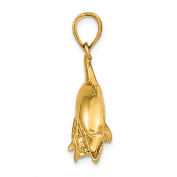 14k Yellow Gold Dolphins Pendant