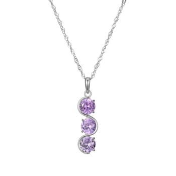 Lab Created Alexandrite Sapphire Platinum Over Sterling Silver December
Birthstone Pendant 3.87ctw