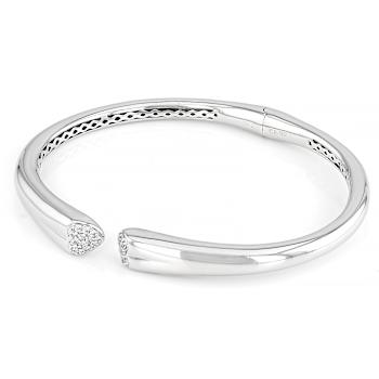 Polished Heart Cuff Bracelet With CZ