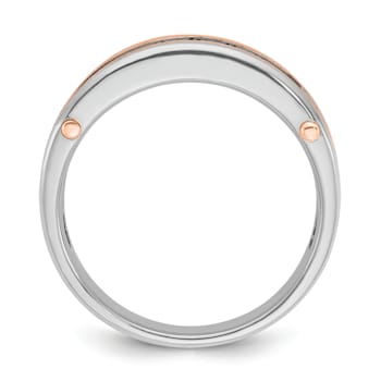 10K Rose Gold Men's Satin Brown Diamond Ring 0.49ctw